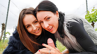 Two Teasing Vixens Dominate a Wild CFNM Outdoor Romp at 4KCFNM